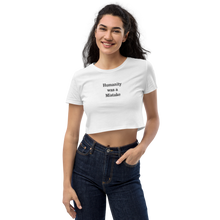 Load image into Gallery viewer, Humanity was a Mistake Crop Top White Embroidered
